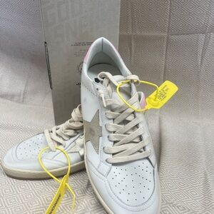 Golden Goose Ballstar Sneakers in White and Black